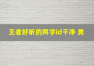 王者好听的两字id干净 男